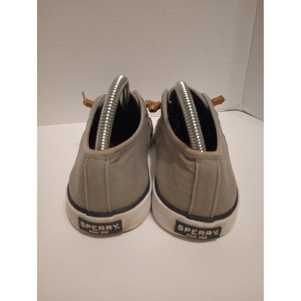 Sperry Top Sider Slip On Boat Shoe Sneaker Leather Lace Up Women Size 8.5M Grey